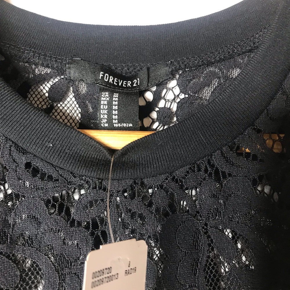 Forever21 Lace front see thru shirt - Picture 3 of 5